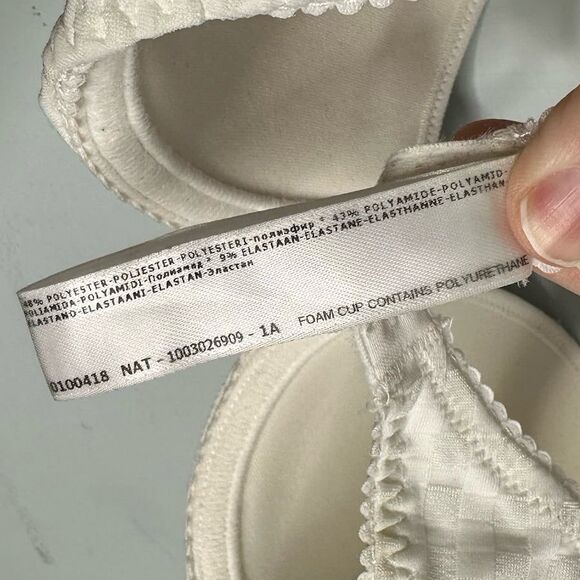 Marie Jo Avero Padded Plunge Bra Natural Ivory Underwire US Size 34C - Picture 11 of 12